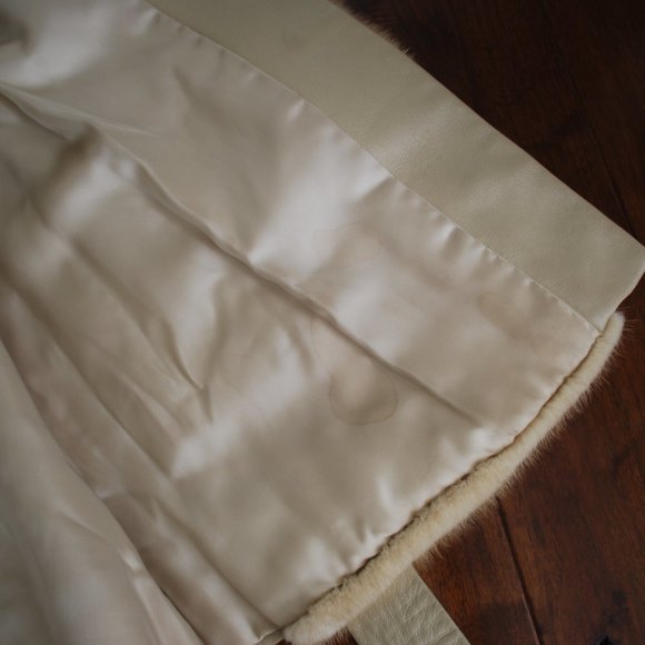 Schlampp's Two Tone Beige Mink & Leather Coat - Picture 14 of 14